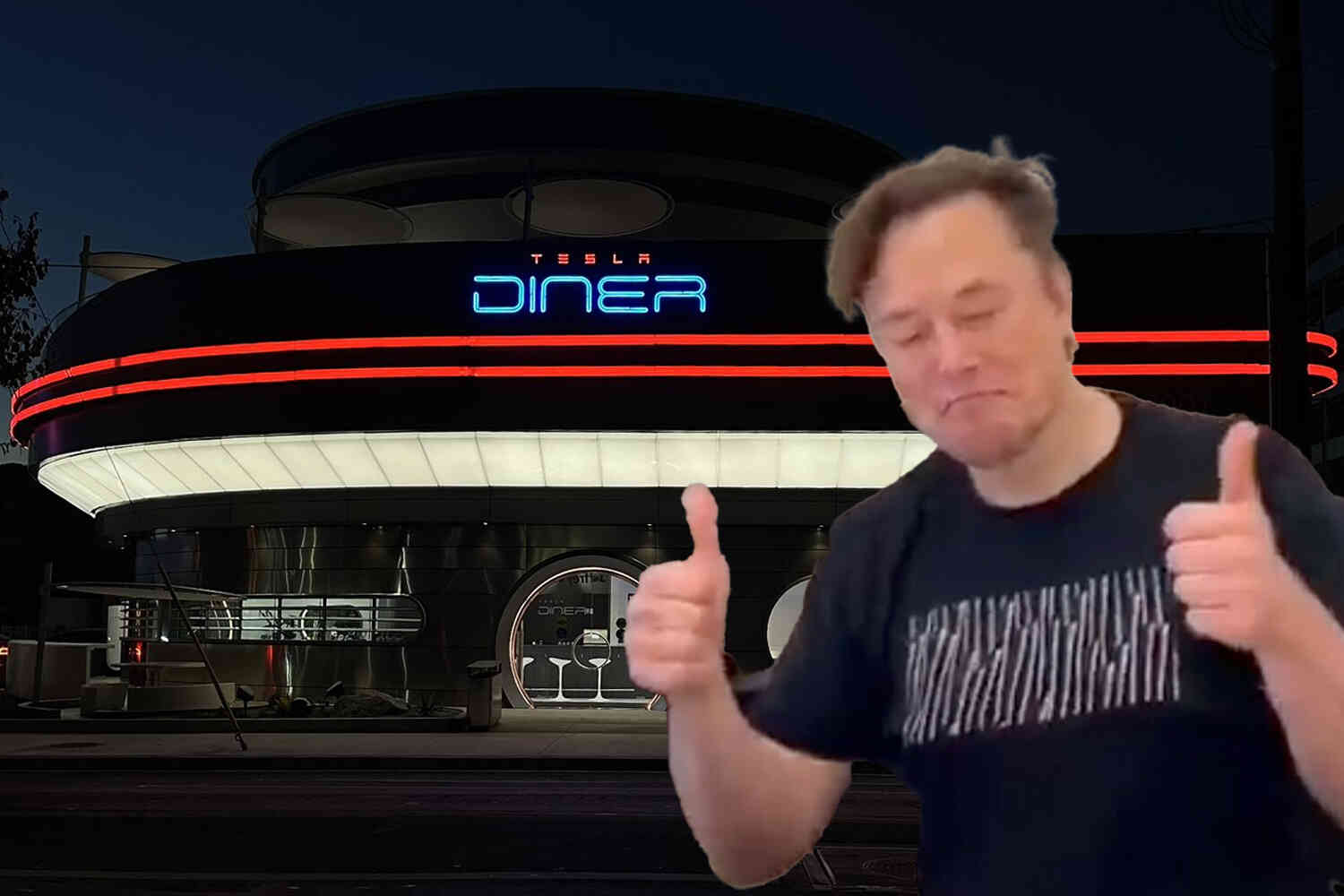 Thumbnail for Check out Elon's new Tesla Diner with robots and drive-in movies (one may be coming to a city near you)