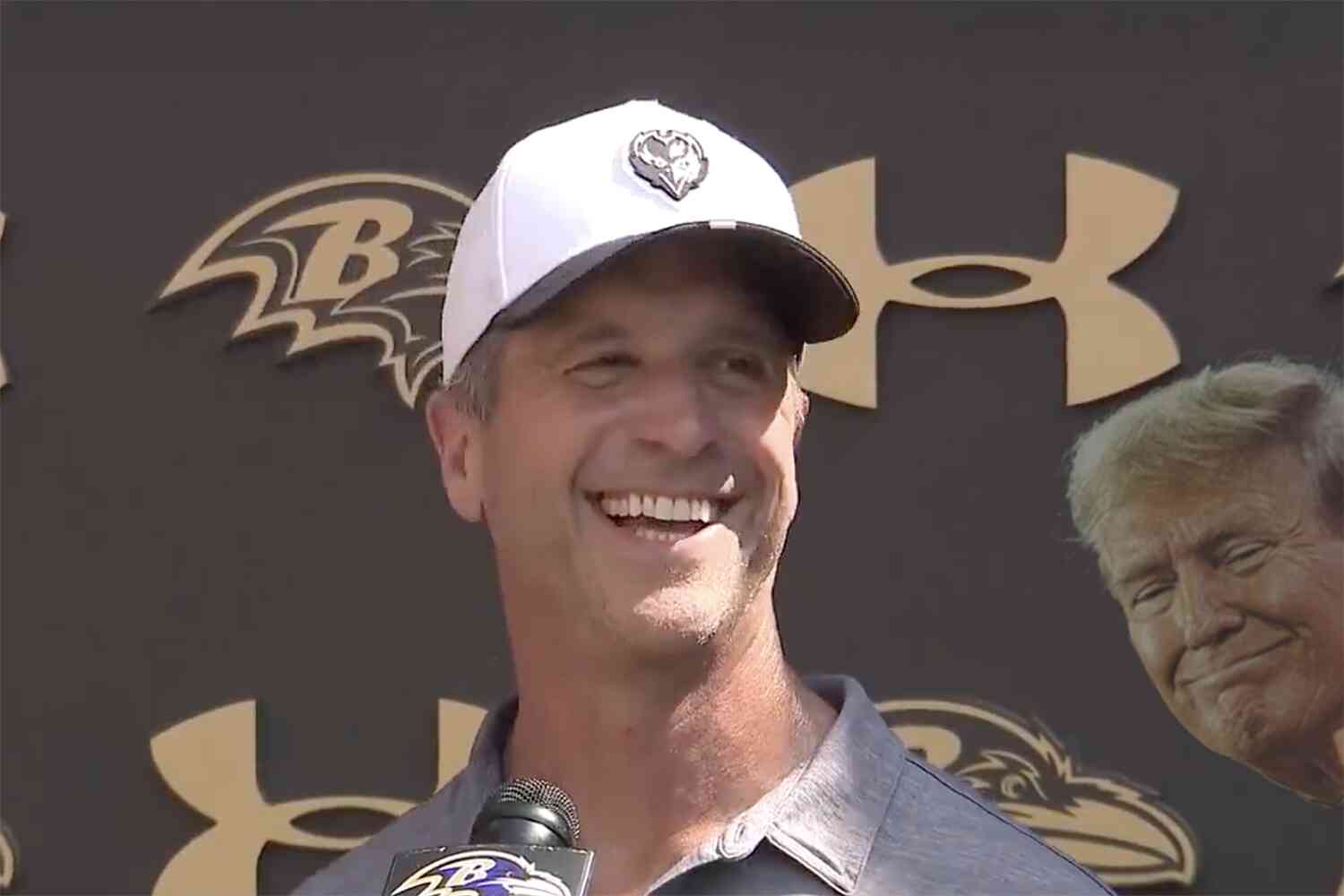 Thumbnail for A reporter tried to shame Ravens Head Coach John Harbaugh for meeting with Trump and got absolutely destroyed