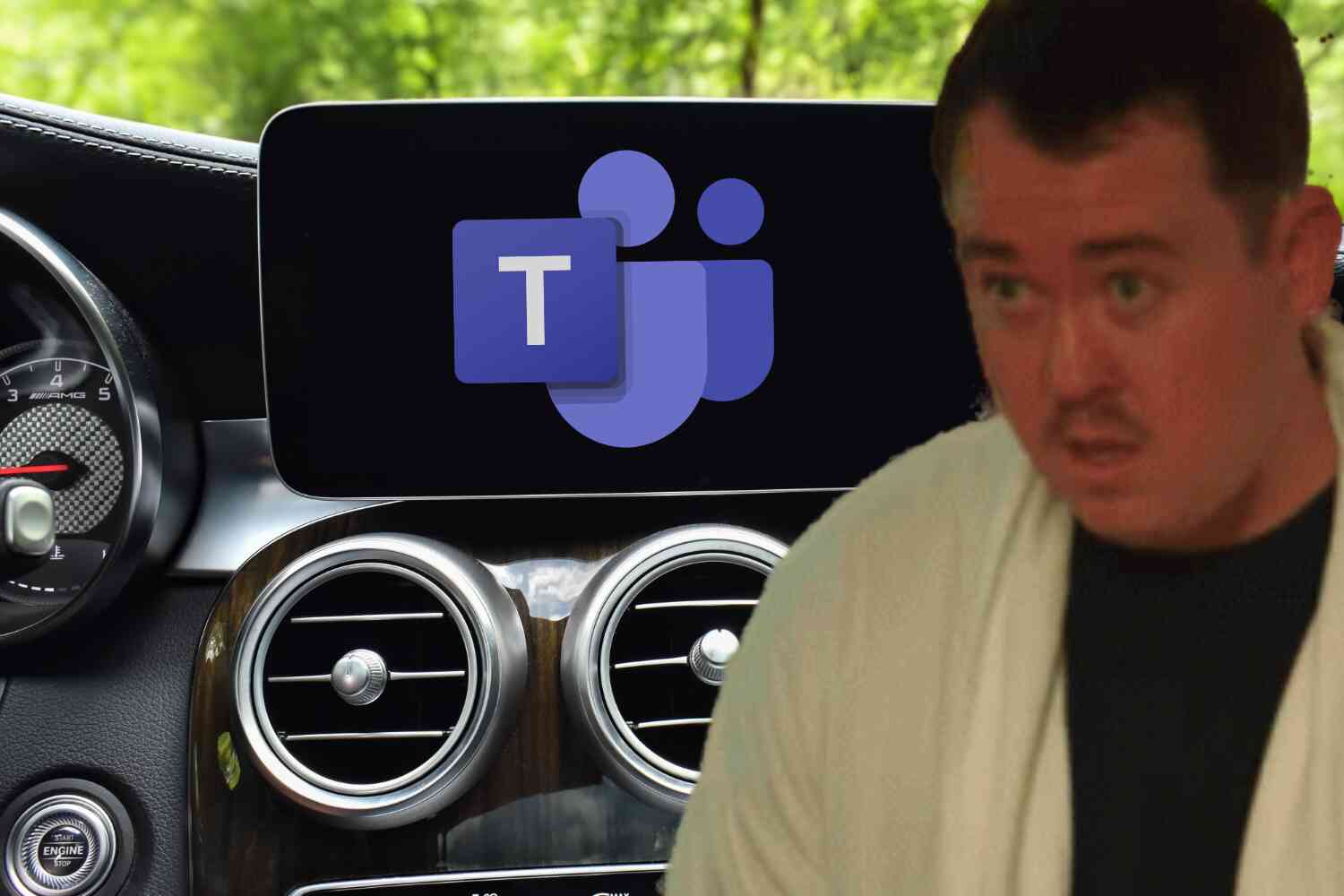 Thumbnail for Mercedes is adding Microsoft Teams to their cars. May God help us.