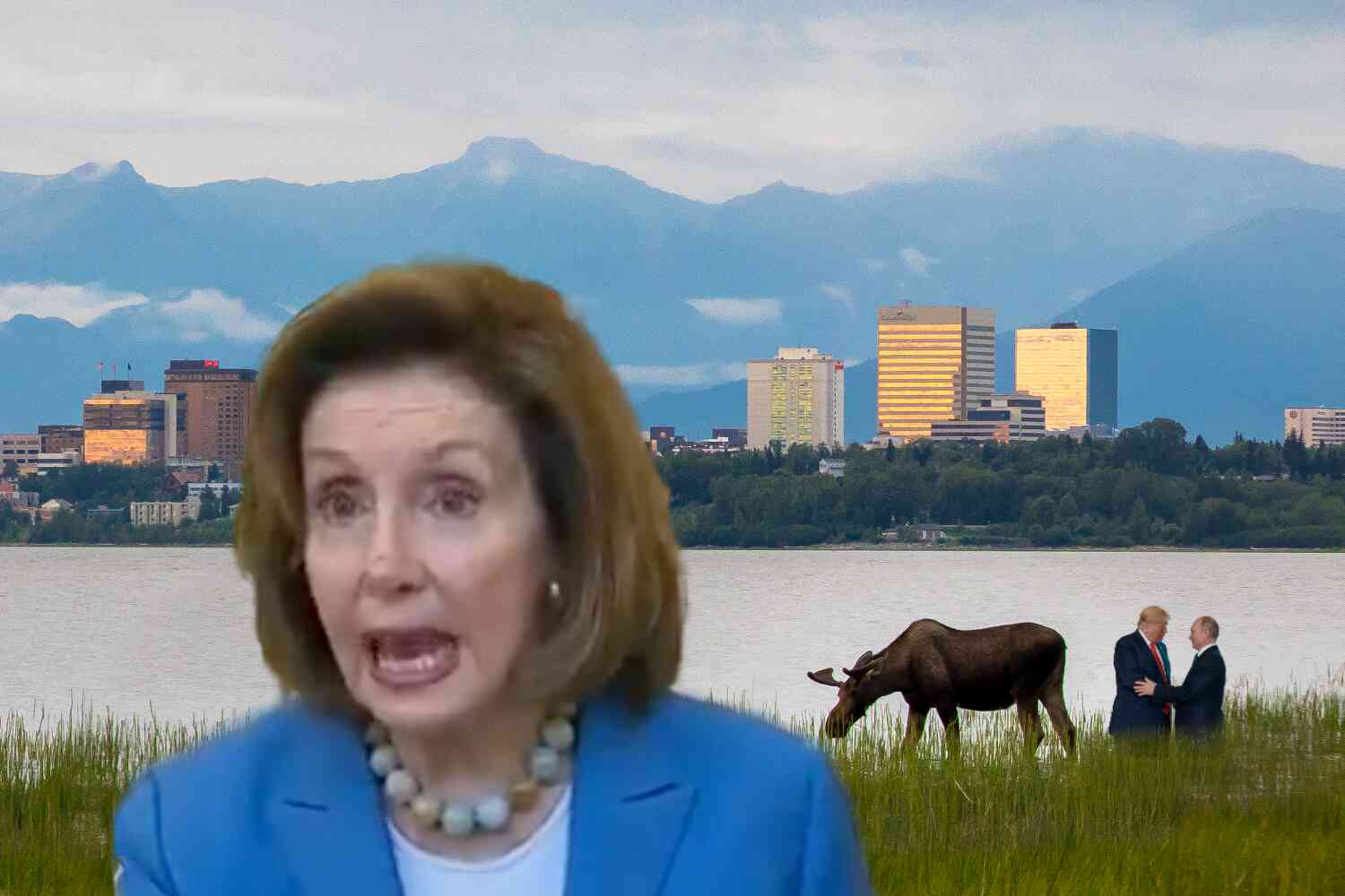 Thumbnail for Nancy Pelosi Says Trump Shouldn't Discuss Peace With Putin In Alaska Because Ukraine Is Fighting For America's Democracy and "Russia Claims Alaska"  🥴