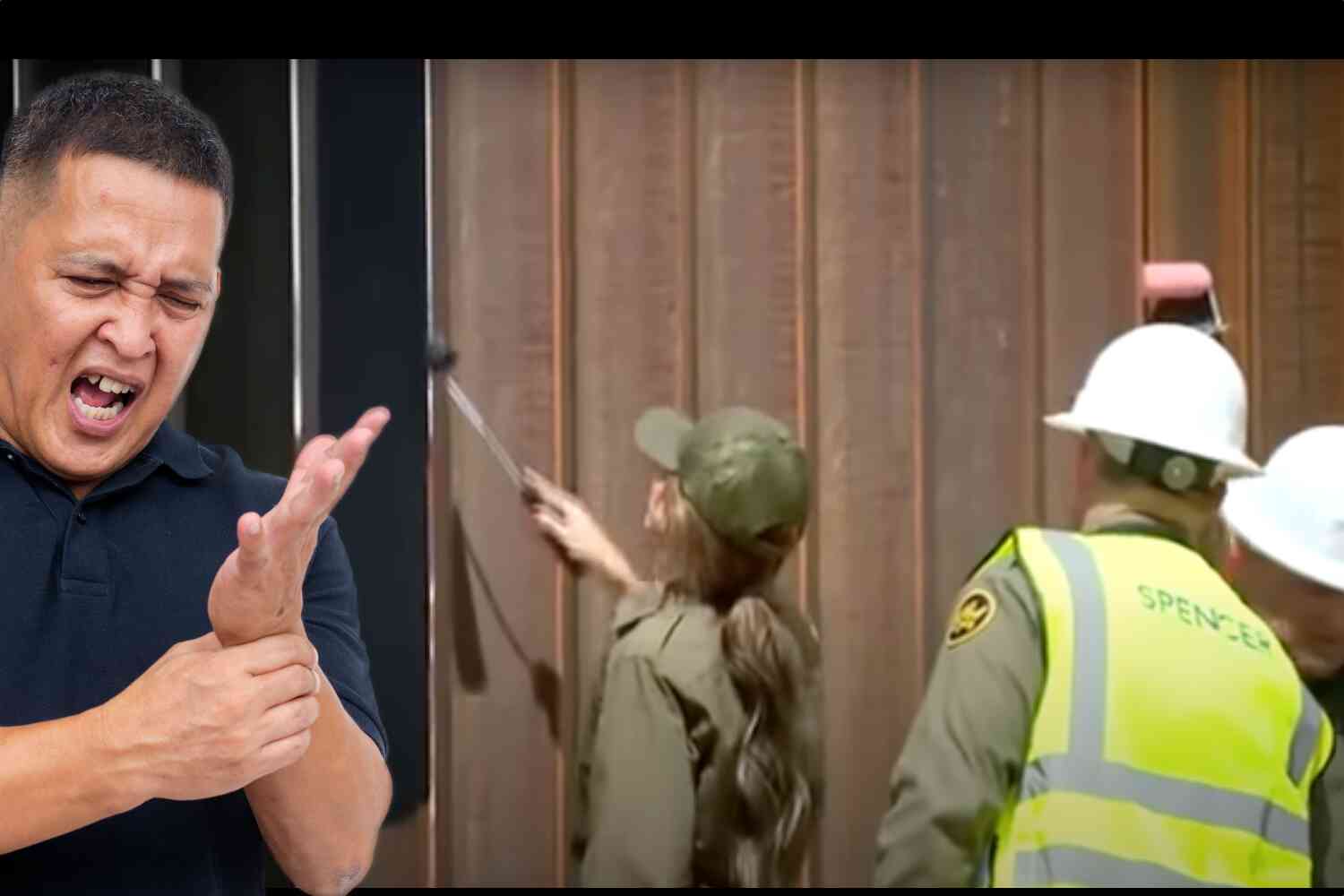 Thumbnail for Kristi Noem helps Homeland Security paint border wall black to make it hotter, harder to climb