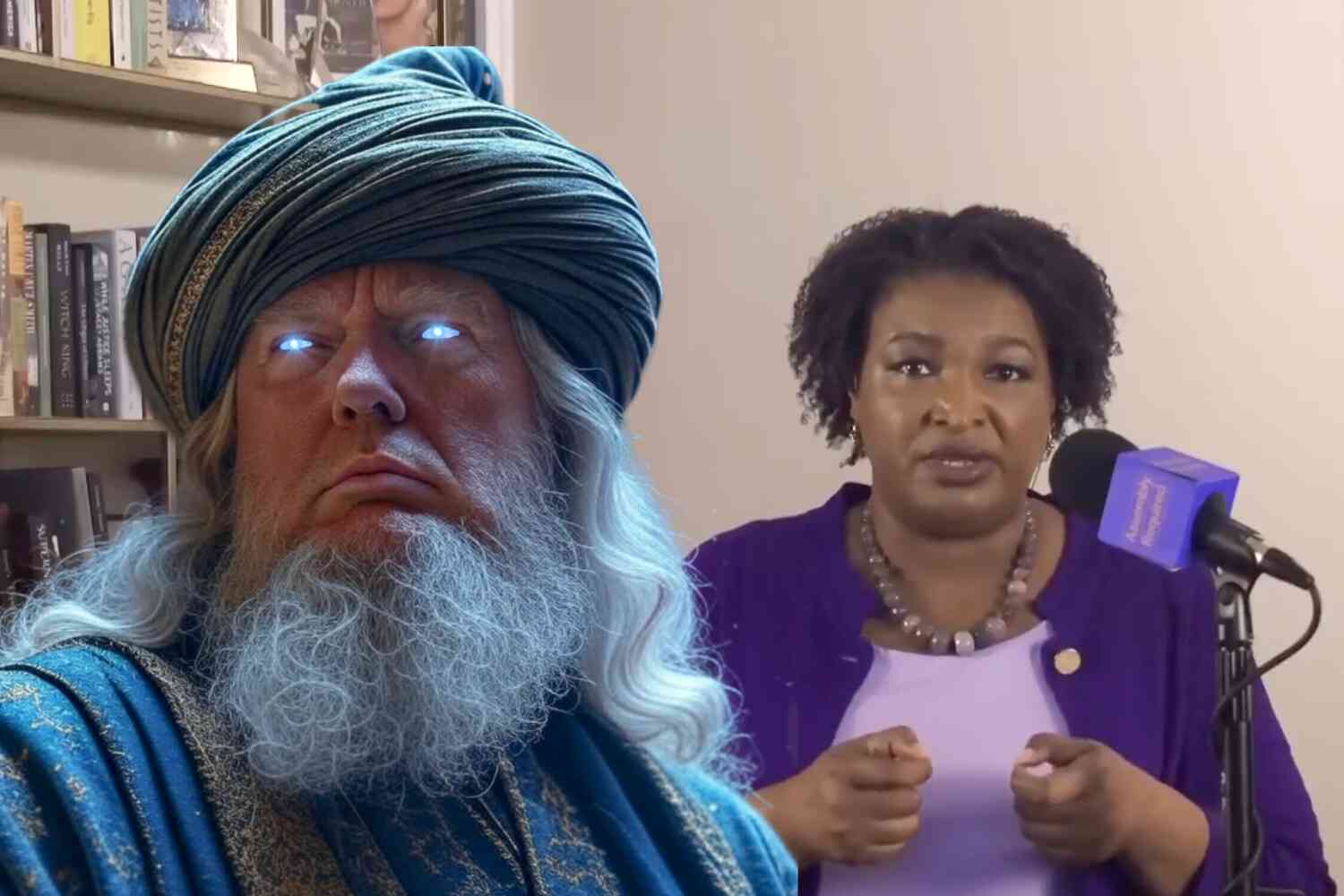 Thumbnail for Stacey Abrams theorizes Trump is "grand ayatollah" who will use "mystical powers" to "anoint prophets" and remain in power forever
