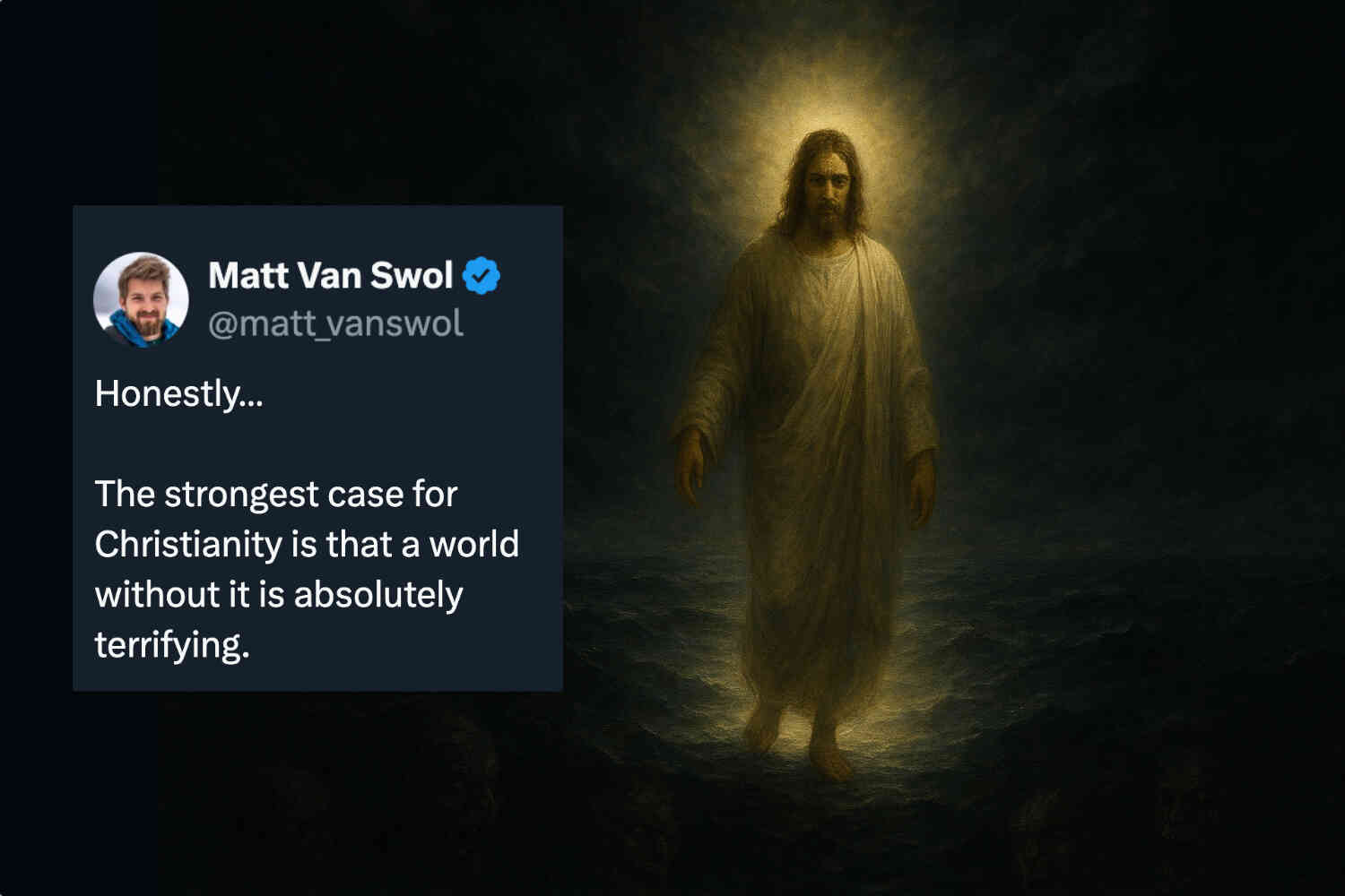 Image for article: OPINION: Regular guys are starting to notice it's either Christ or Chaos. Get in here for your white pill of the day 😌