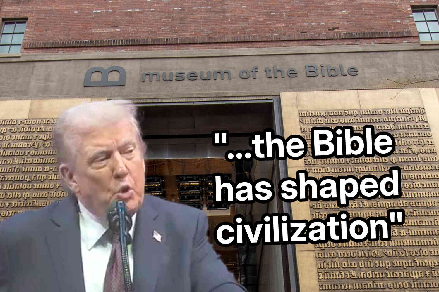 Thumbnail for Trump made some historic remarks at the Museum of the Bible in DC today