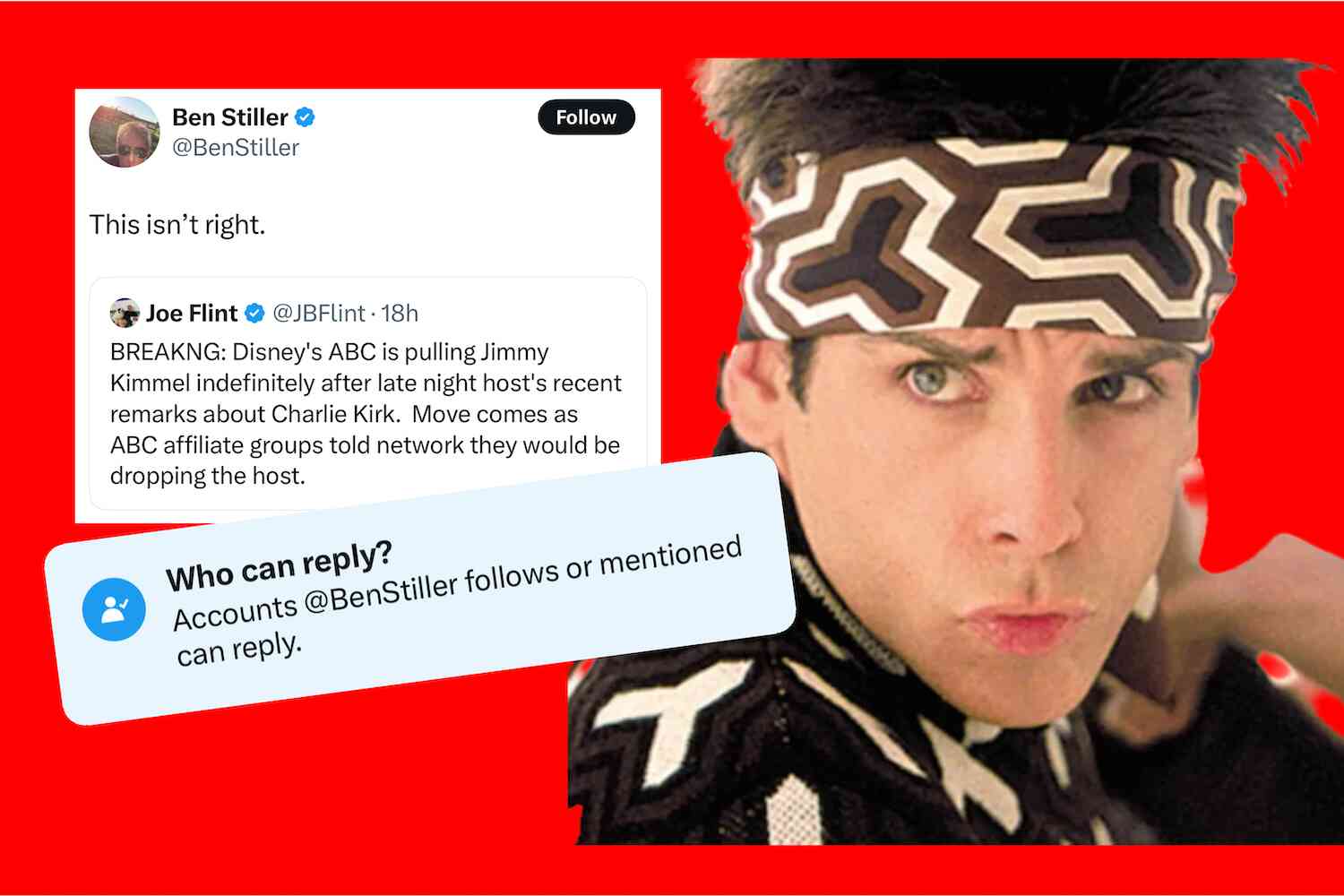 Image for article: OPINION: Ben Stiller had the most unintentionally funny response to ABC sacking Kimmel