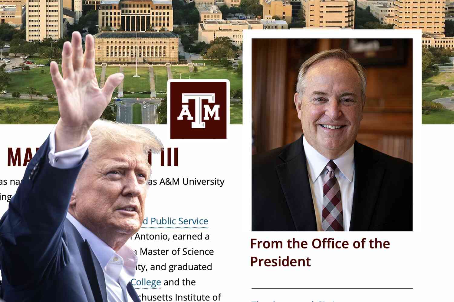 Thumbnail for Texas A&M president to step down after allowing faculty to push DEI in violation of Trump's executive order