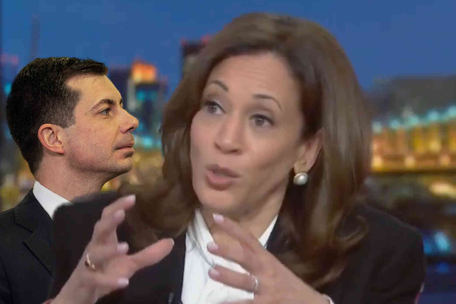 Thumbnail for Kamala Harris says she didn't pass on Pete Buttigieg because he's gay. She just realized "it would be a real risk." 🥴