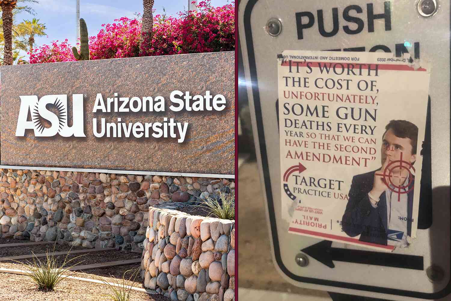 Thumbnail for “Target Practice USA” sticker spotted at Arizona State. Has the rhetoric been toned down yet?