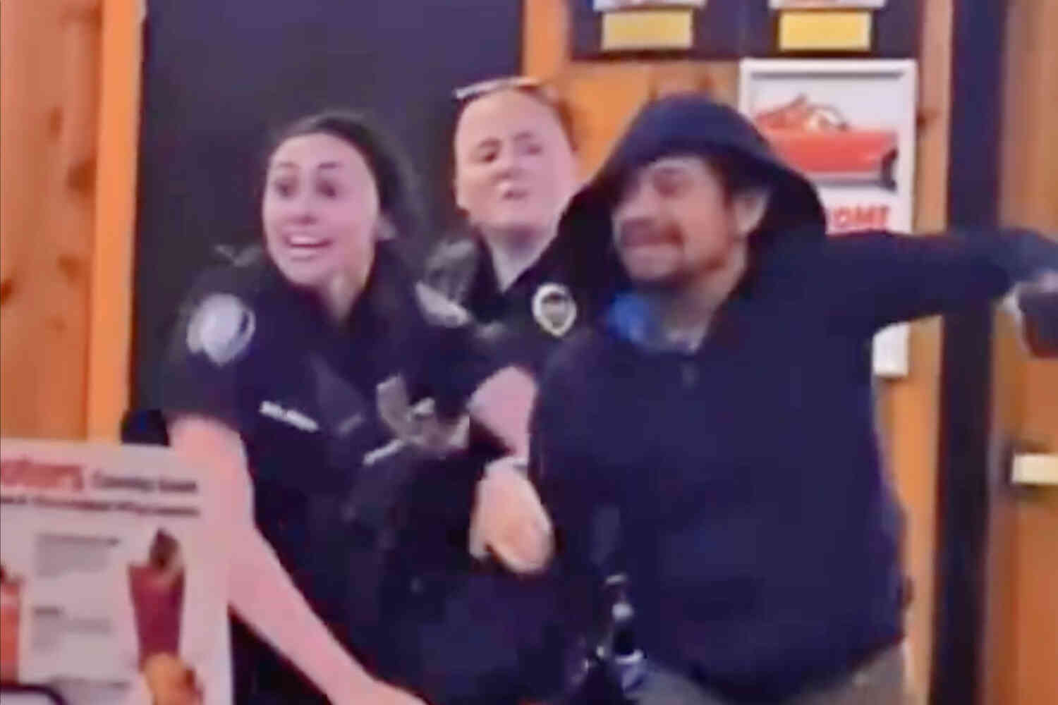 Thumbnail for Two Female Cops Fail To Subdue "140-Pound Hispanic Guy" At Hooters