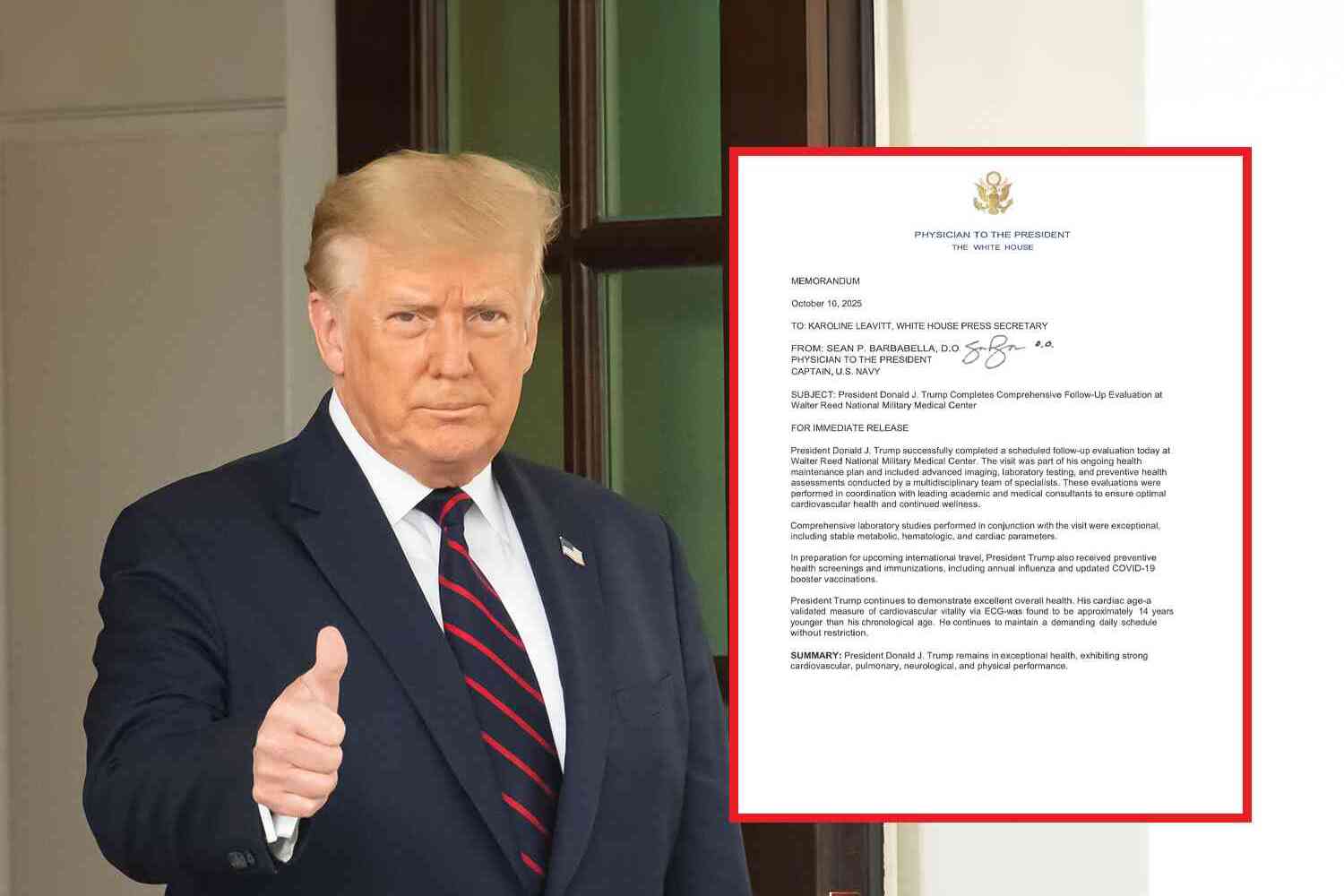 Thumbnail for Bad news, libs: Trump's doctor says he is in "exceptional health"