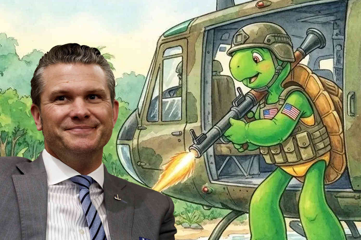 Thumbnail for Libs are melting down cuz Pete Hegseth shared a picture of a children's book character blowing up cartel smugglers