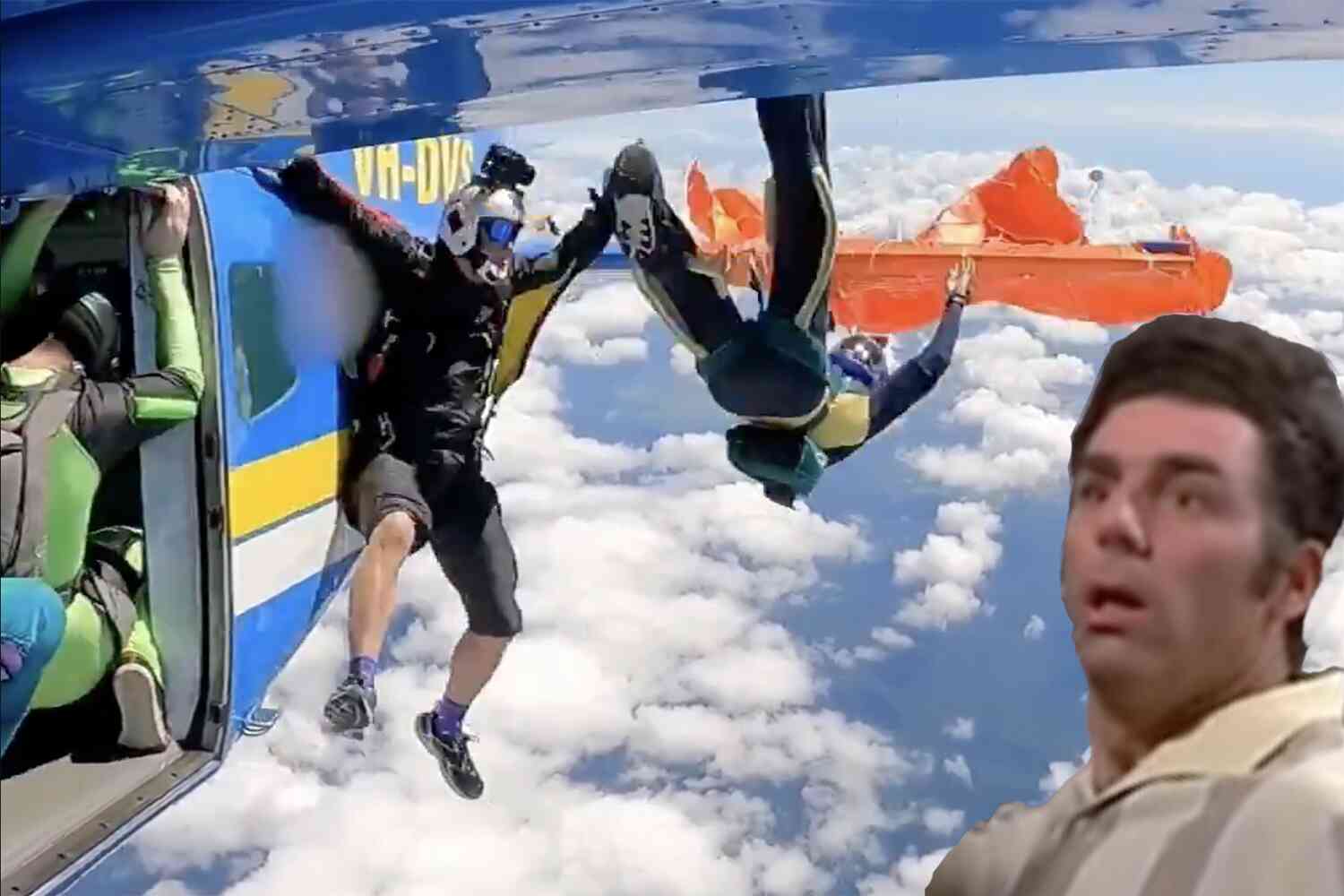 Thumbnail for WATCH: Skydiver's parachute deploys early, gets snagged on plane's tail