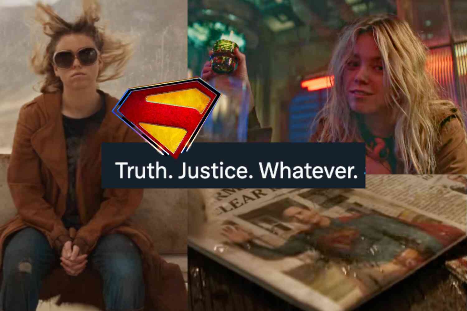 Thumbnail for The new "Supergirl" trailer is about an apathetic drunk girlboss whose dog pees on a picture of Superman