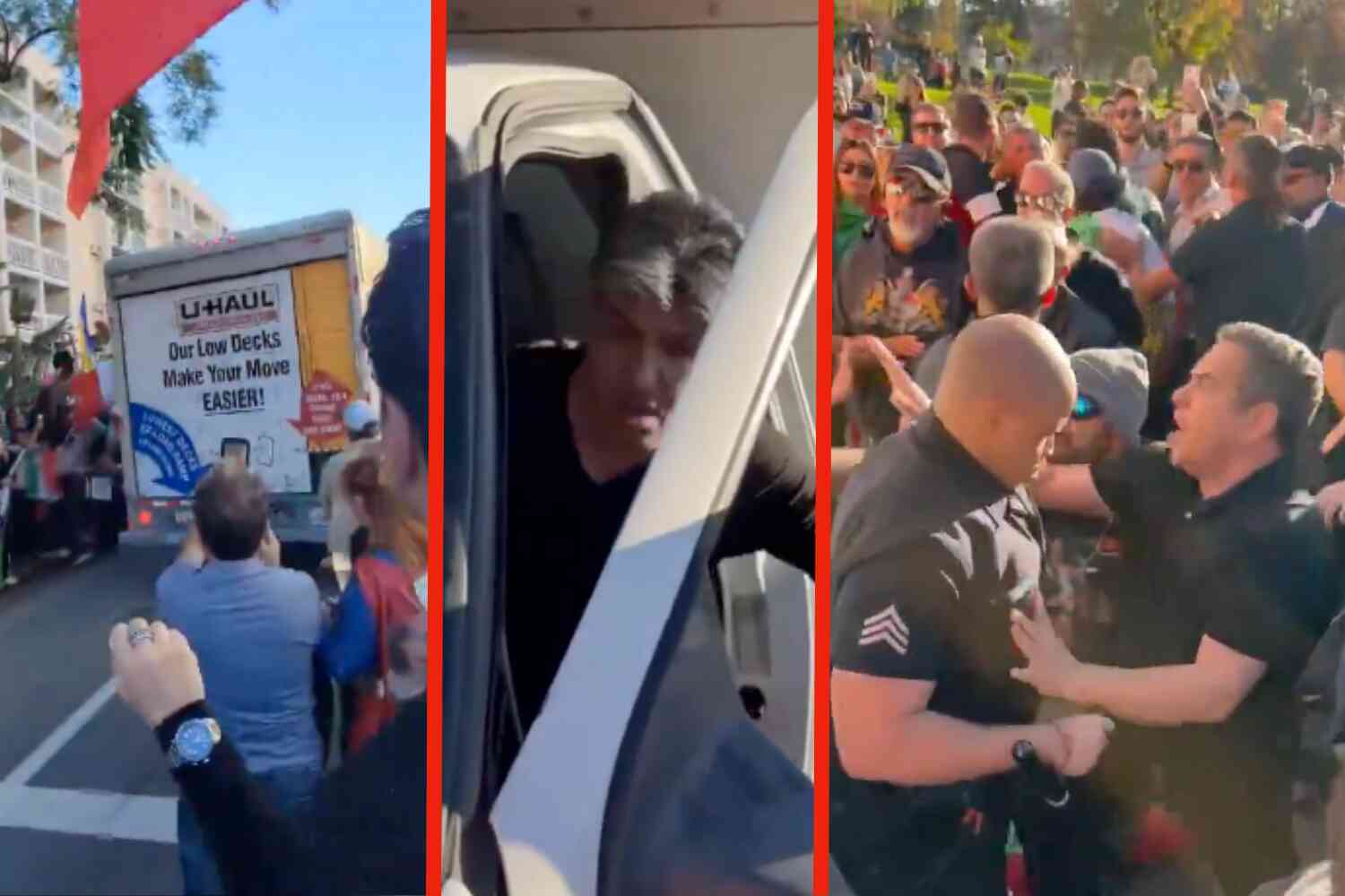 Thumbnail for LAPD cops had to save this U-Haul driver from being beaten after he drove through Iranian protesters 😳